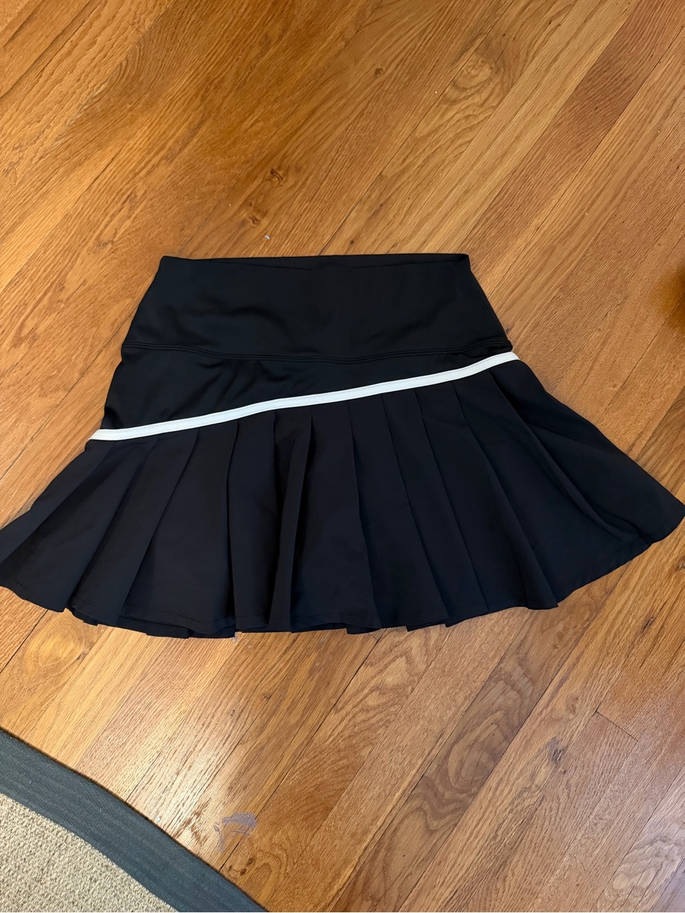Beach Riot Black Skater Skirt with White Accent Trim